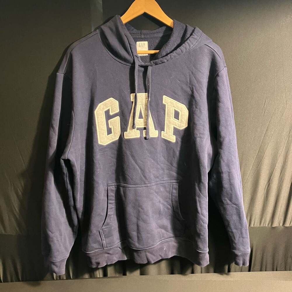 Gap Arch Logo Pullover Hoodie Navy Blue